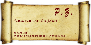 Pacurariu Zajzon névjegykártya